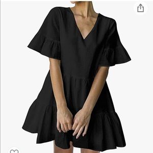 FANCYLINN Shift Dress with Pockets and Ruffle Hem
